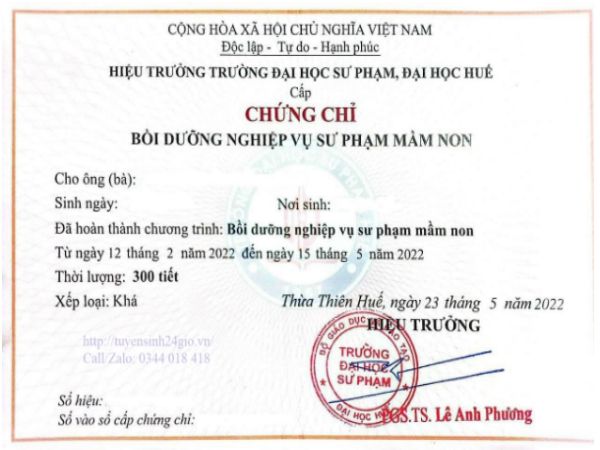 Bảng giá dịch vụ làm chứng chỉ sư phạm giả tại Làm Bằng Giả Phôi Thật