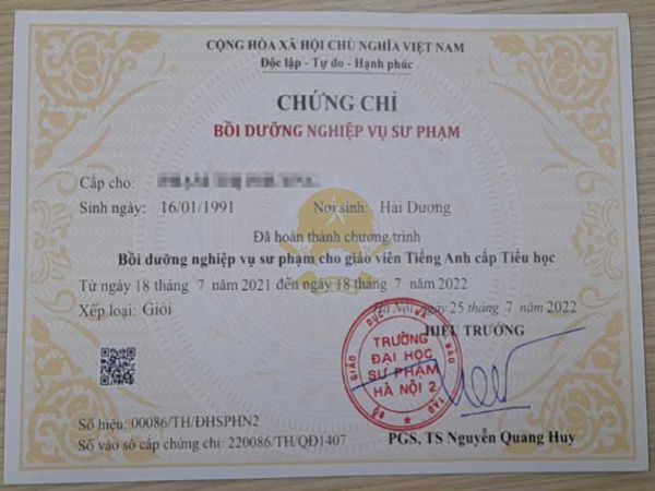 Cam kết chất lượng dịch vụ làm chứng chỉ sư phạm giả tại Làm Bằng Giả Phôi Thật