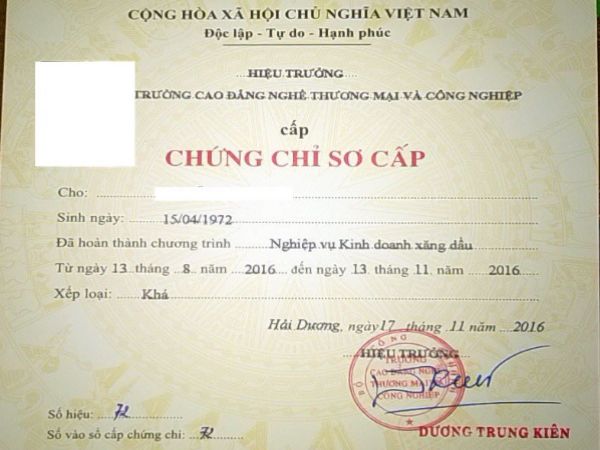 Định nghĩa về làm chứng chỉ xăng dầu